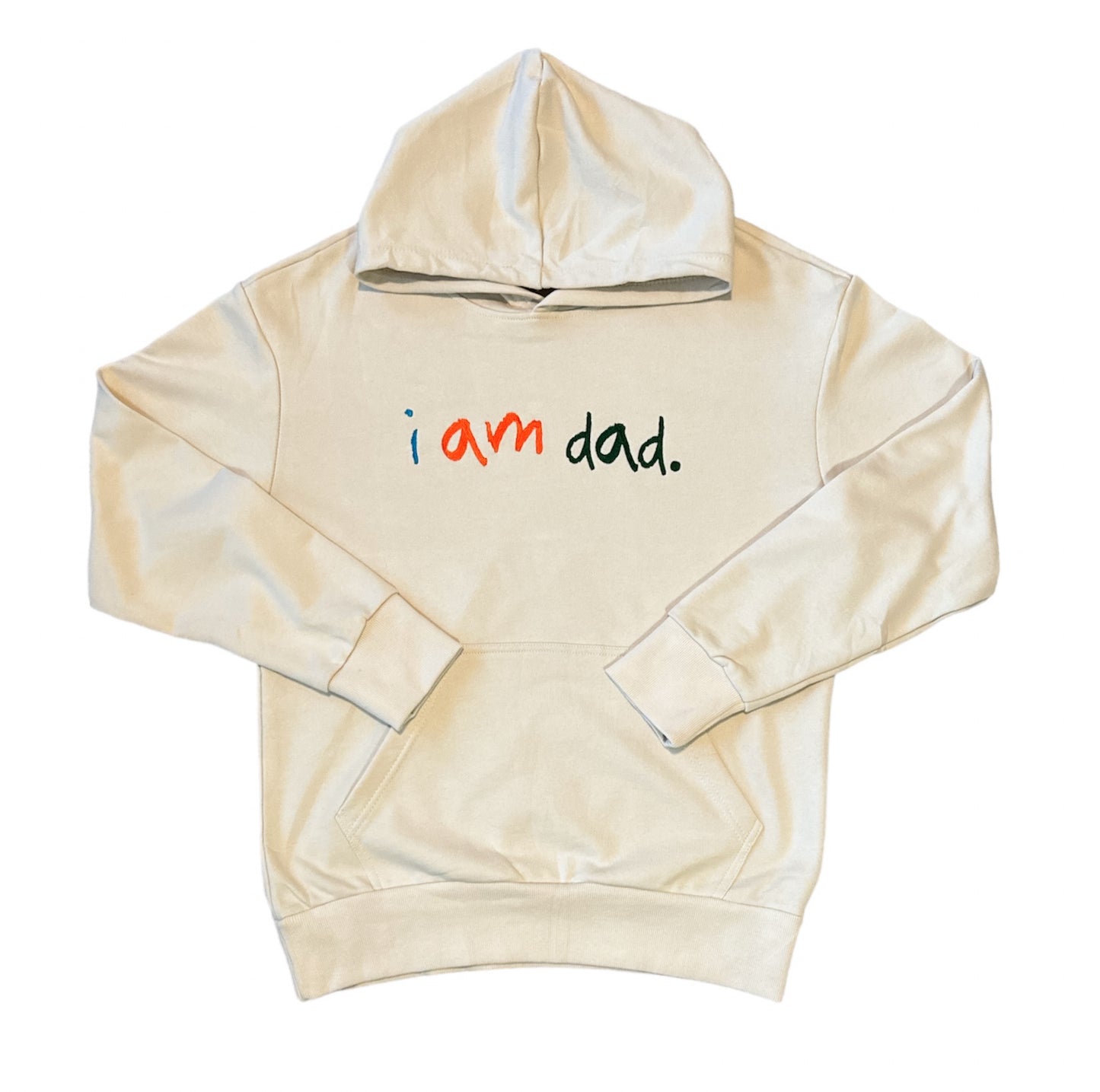 i am dad. crayon hoodie with embroidered front logo