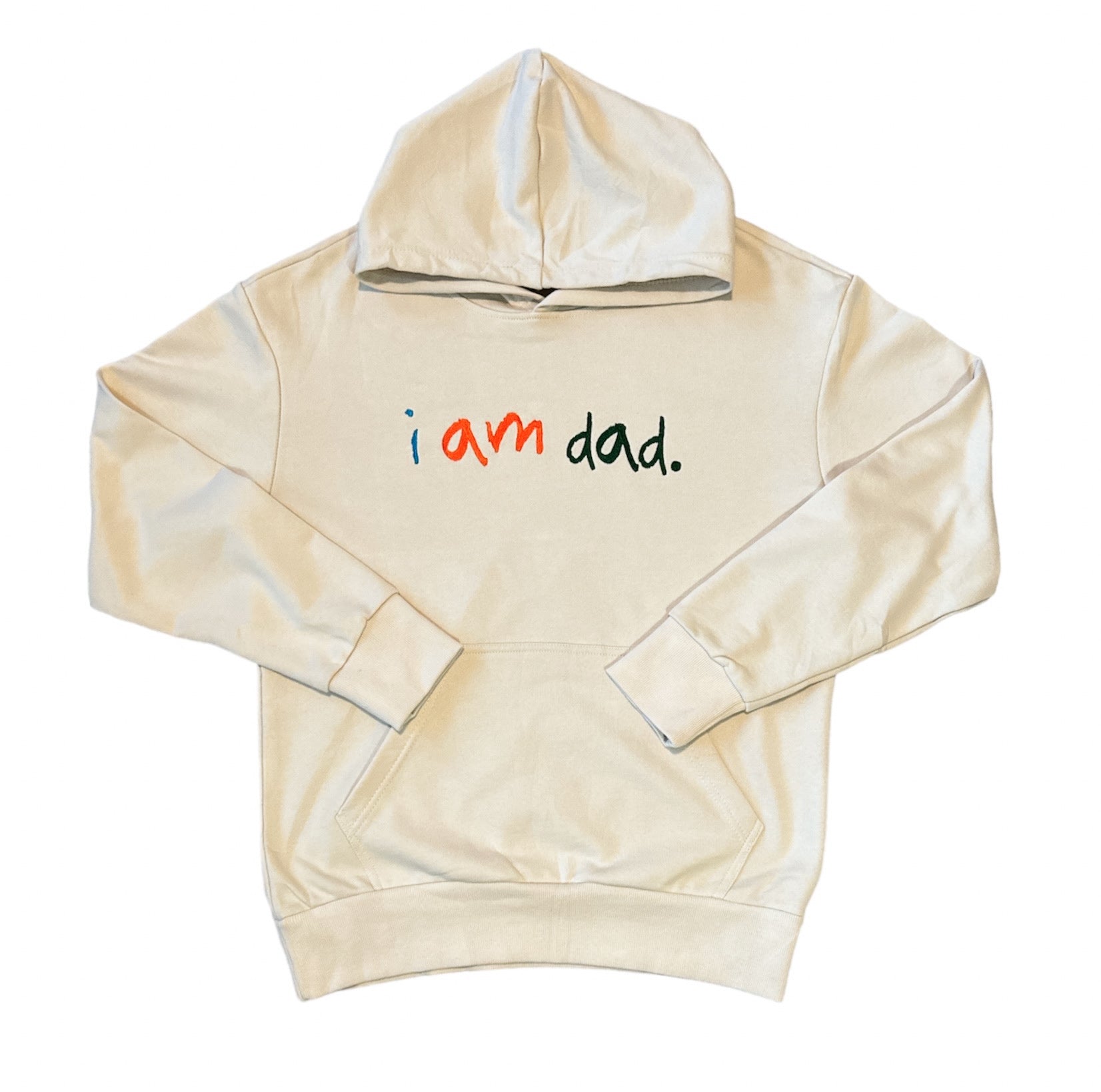 i am dad. crayon hoodie with embroidered front logo