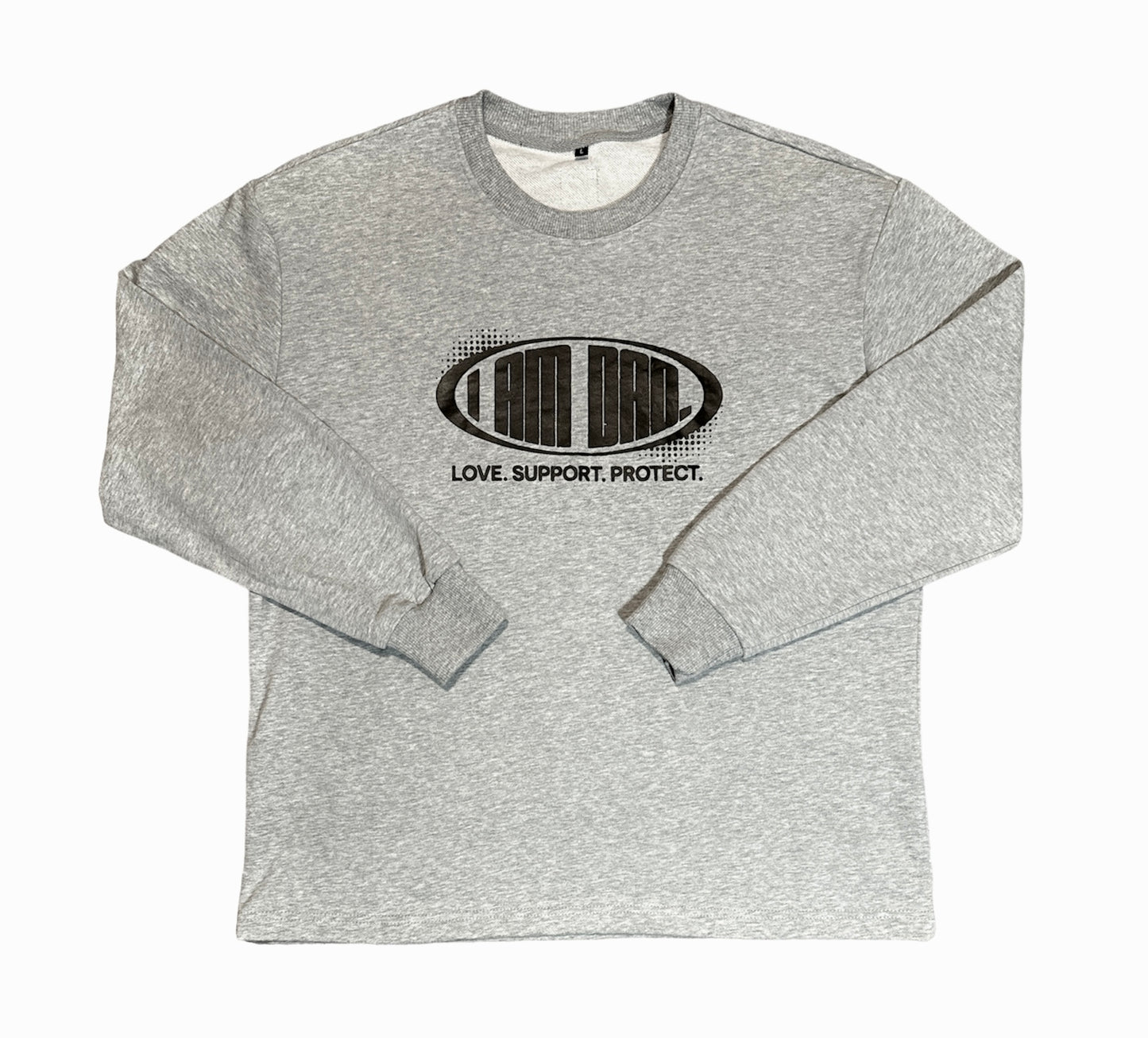 Gray i am dad. crewneck with retro graphic print