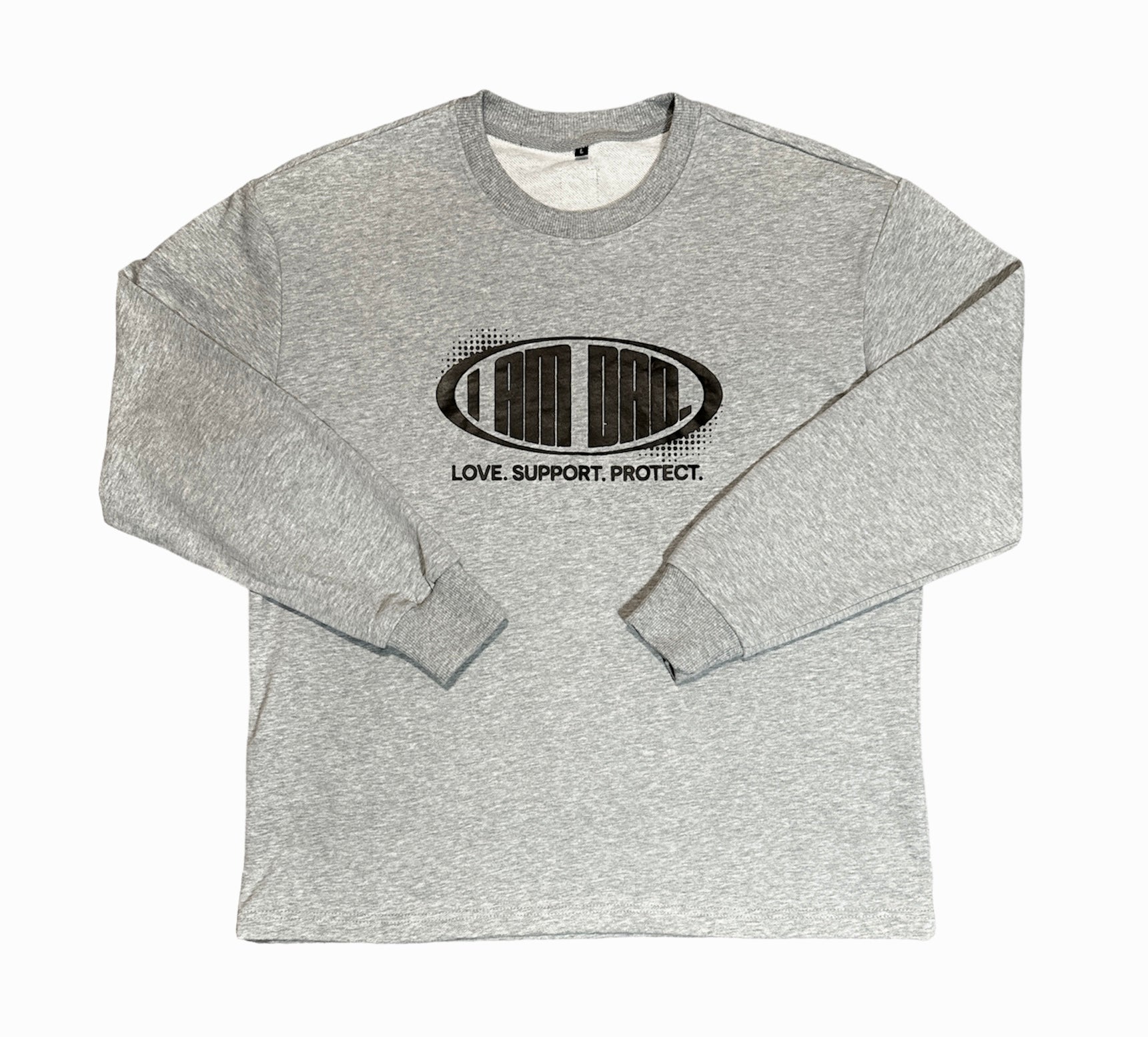 Gray i am dad. crewneck with retro graphic print
