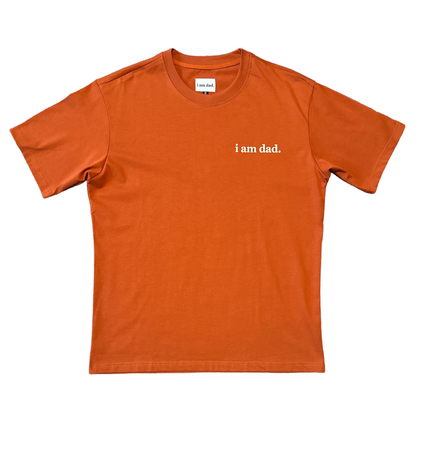 Orange i am dad. t-shirt with distressed back print